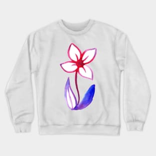 Pink Purple Watercolor Flower Crewneck Sweatshirt